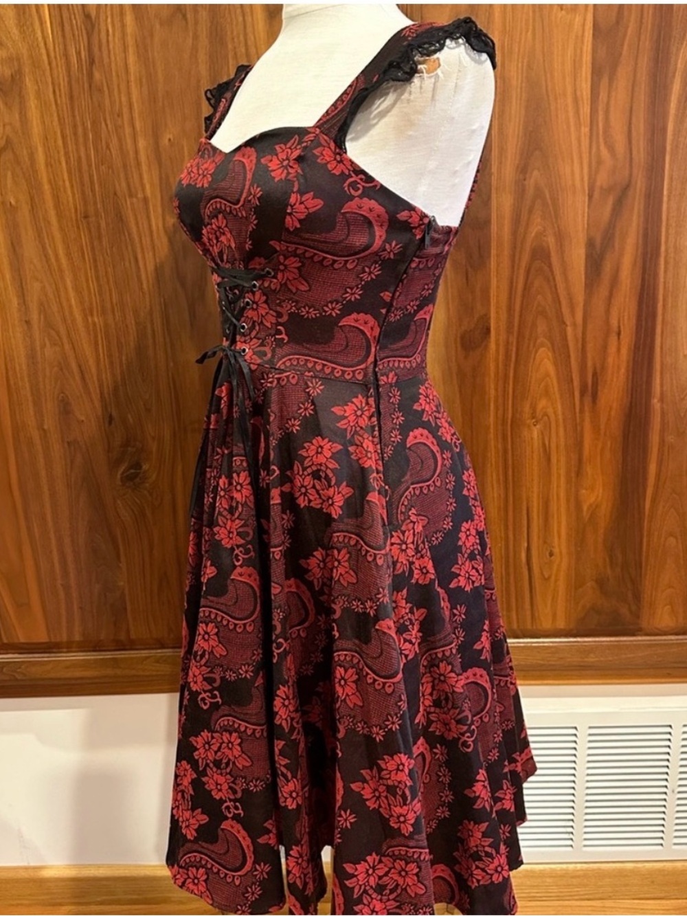 NWOT Hearts & Roses UK Red Black Valentines Day Dress Size 6 - Picture 6 of 10